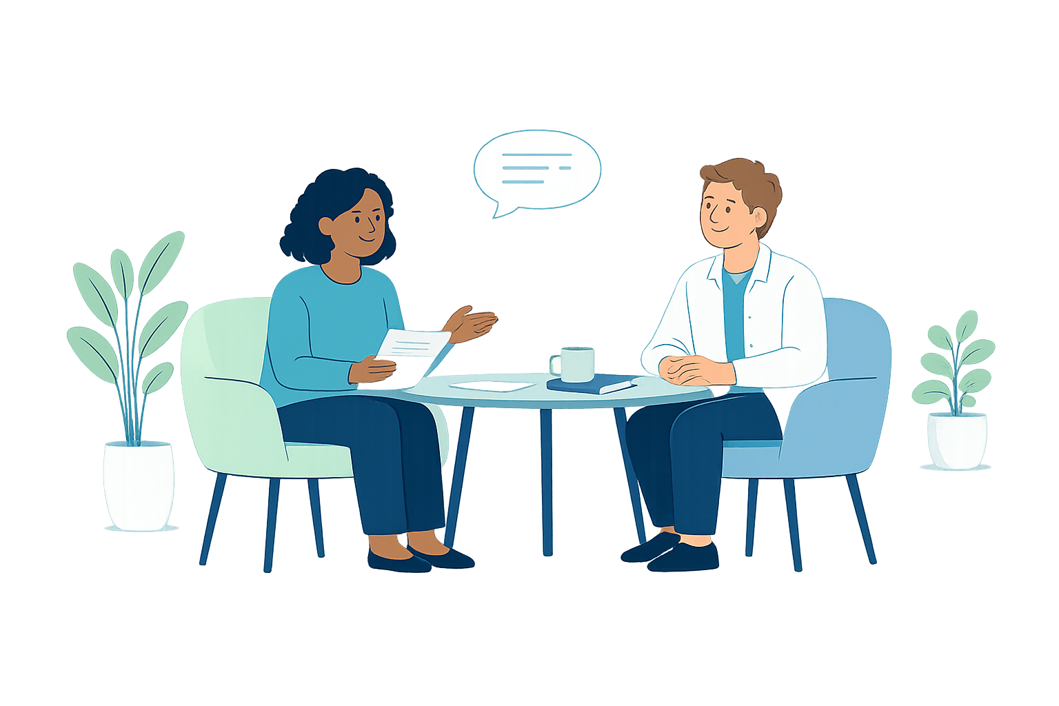 Illustration of a healthcare consultation